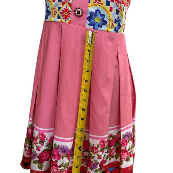 NWOT Pink Floral Summer Dress – Limited Edition by Ukrainian Designer – Size 8 - Picture 5 of 6